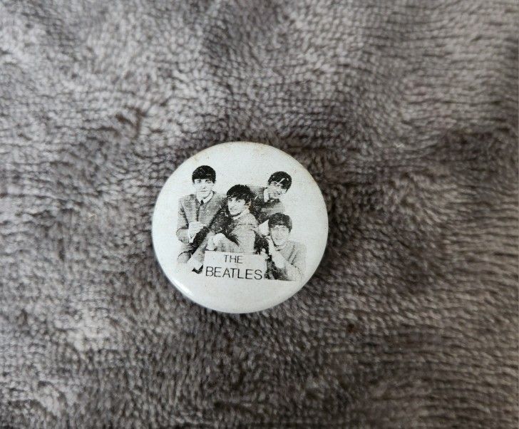 The Beatles Mini Vintage Pinback Button By NEMS Enterprises Ltd. 1964