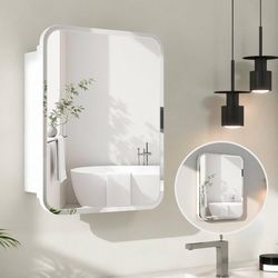 Medicine Cabinet with Beveled Edge Mirror