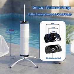 Pool Filter Cleaning Stand with 360° Rotation – Universal Cartridge Filter Holder