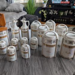 Antique Canisters &Spice Jars