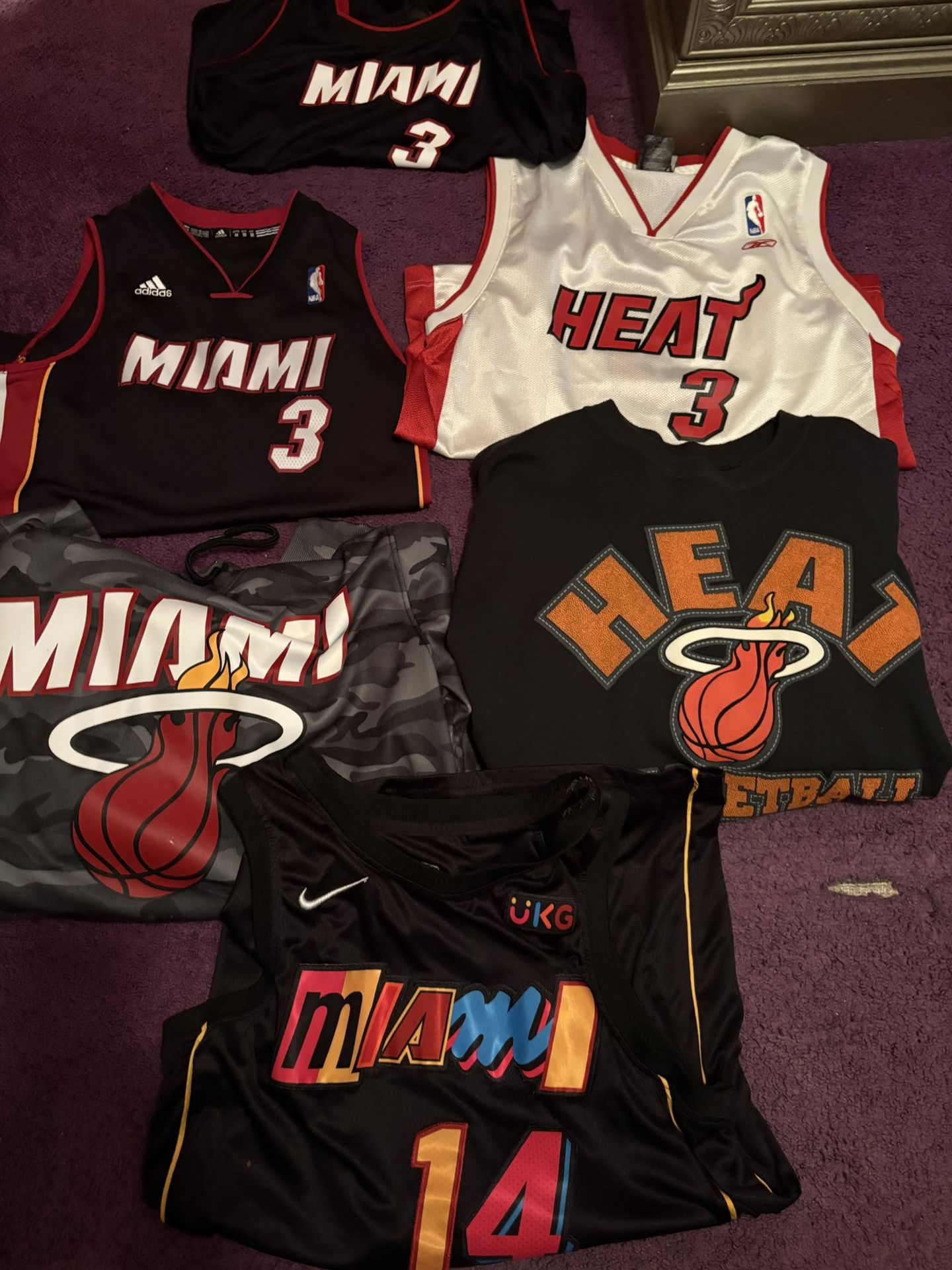Lot Of Miami Heat Clothings Includes Hoodies Crewnecks And Jerseys Size S