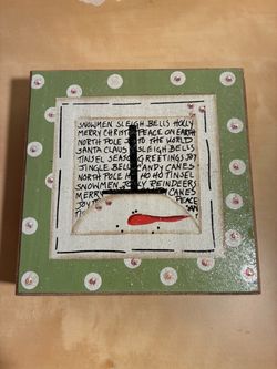 Christmas Snowman Decorative Wooden Box