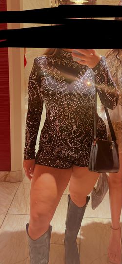 Sheer Rhinestone Jumper