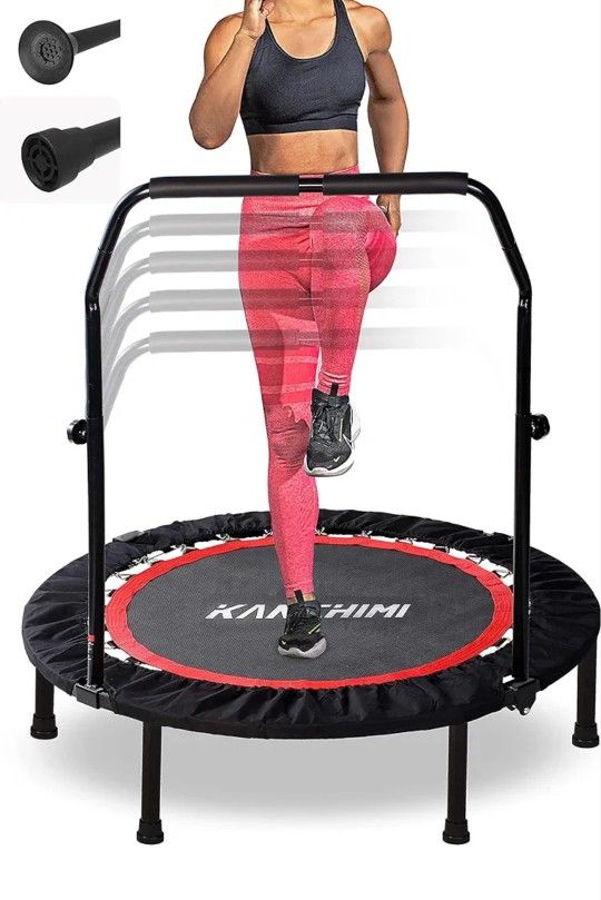 Kanchimi 40"  Folding Mini Fitness Indoor Exercise Workout Rebounder Trampoline with Handle, Max Load 330lbs

