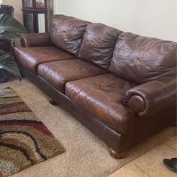 100% Leather Sofa Oversized Chair Ottoman included