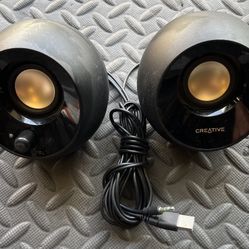 Used Creative Pebble USB Desktop Speakers for PC & Laptop – Black (OBO)