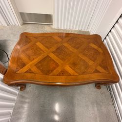 Thomasville Burl Wood Coffee Table 56” Parquet Top