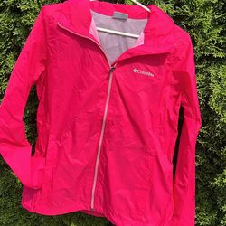 Hot Pink Colors Women Rain Jacket Size Medium Like New! Colombia Brand 