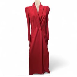 Vintage Miss Elaine Vibrant Red Long Sleeve Robe Jacket