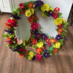 Peace Sign Flower Wreath 27 Inch By 24 Inch 