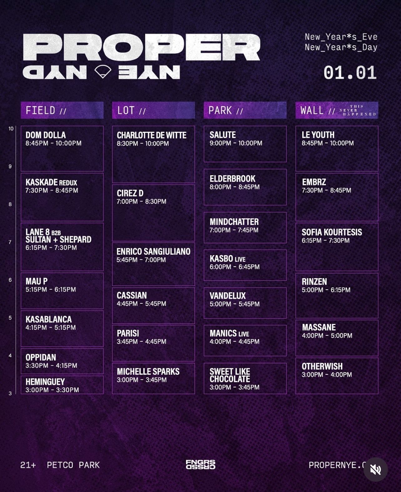 Proper new Years Day (1/1) Ticket 