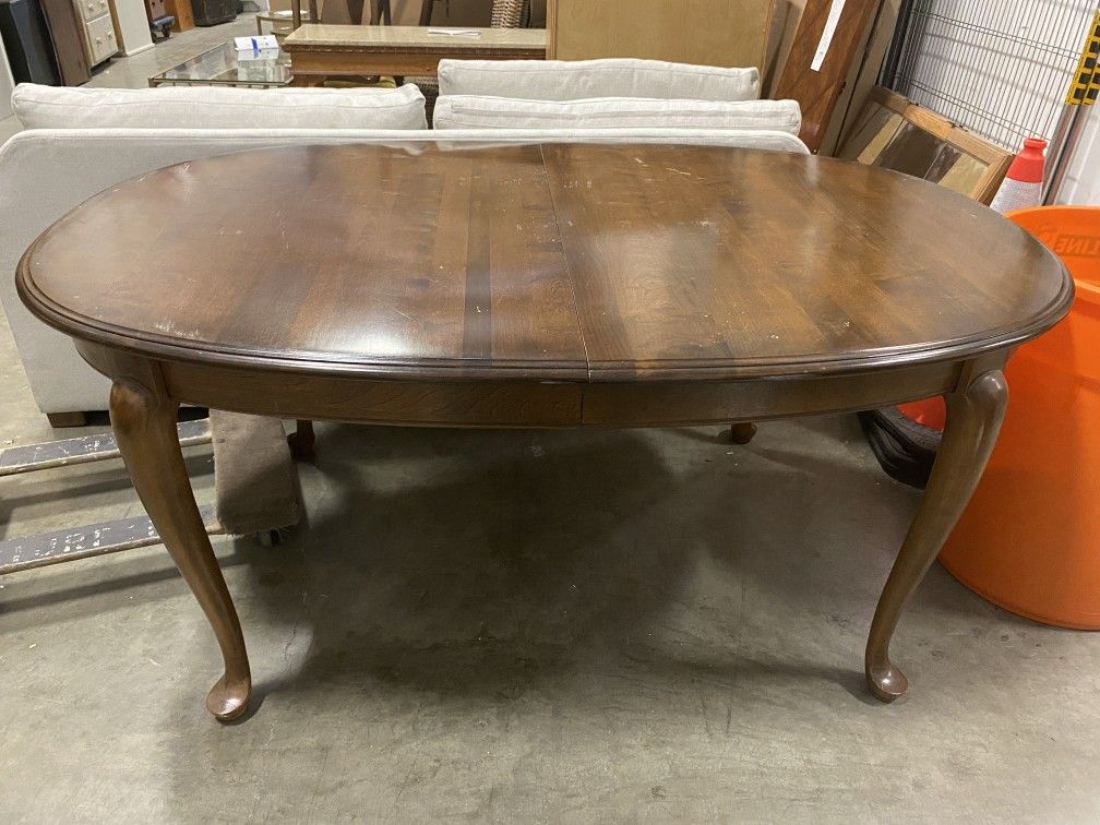Common Darkwood French Leg Dining Table (No Leaf)