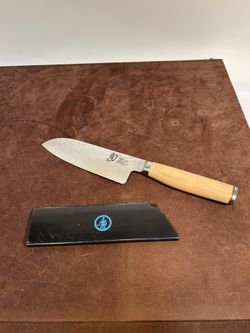 For Cooking! Shun Premier Blonde Santoku Knife 5.5” VG-MAX Damascus Japan w/ Sheath
