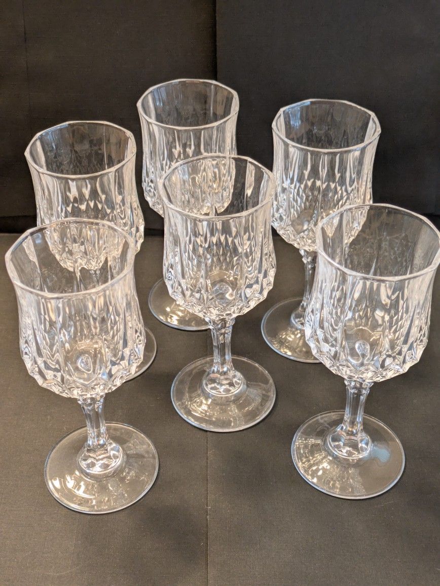 Vintage Anchor Hocking Wexford Crystal Small Dessert Wine Glasses