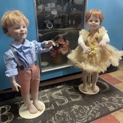 29 Inch Vintage Porcelain Dolls Marked Tom Sawyer By D Rubert
