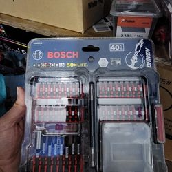 Bosch Driven Impact Set 50x Alloy Steel Hex Shank Driver Drill Bit Set 40pc Case