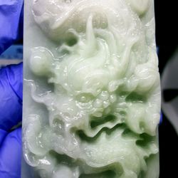 Burma type A icy jade Jadeite pendant Sky Dragon.