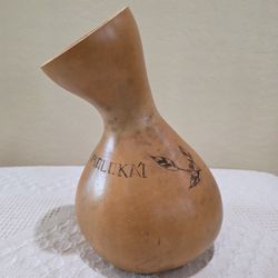 Please Read Description - July 2006 Molokai Hawaiian Ipu Pa'i Gourd Drum Keaupuni Etched 14" H x 27" C