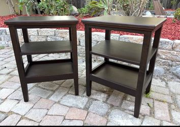 Pair of Espresso Wood End Tables / Nightstands – Delivery Available