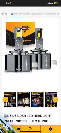 Auxbeam LED HEADLIGHT BULBS & CAN-BUS DECODER( For Light Flickering)
