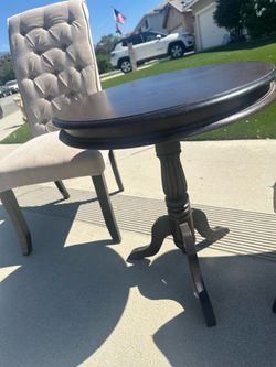 Dark black cherry wood table