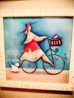 14" ART: Whimsical bicycle art by Jo Perry