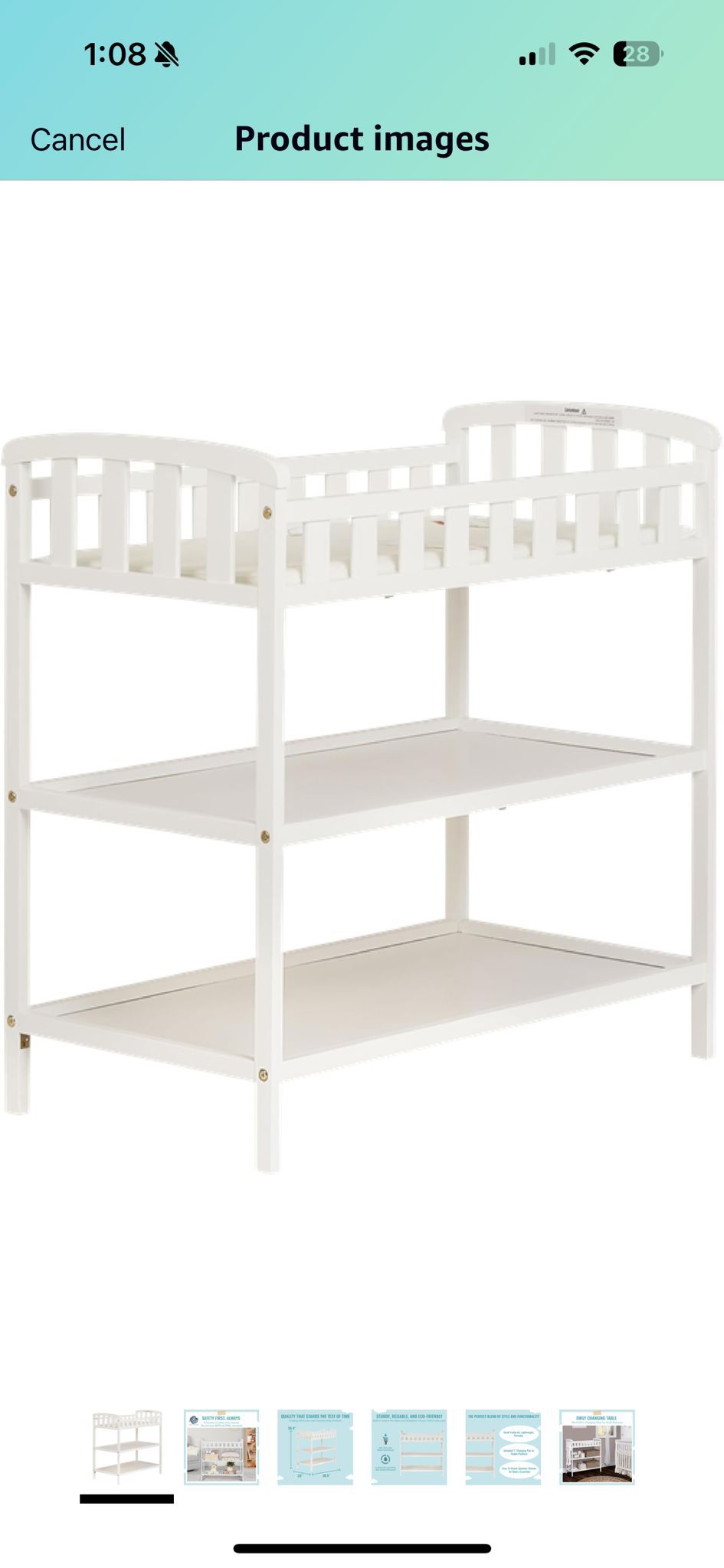 Changing Table In White, Comes With 1" Changing Pad, Features Two Shelves, Portable Changing Station, Made Of Sustainable New Zealand Pinewood