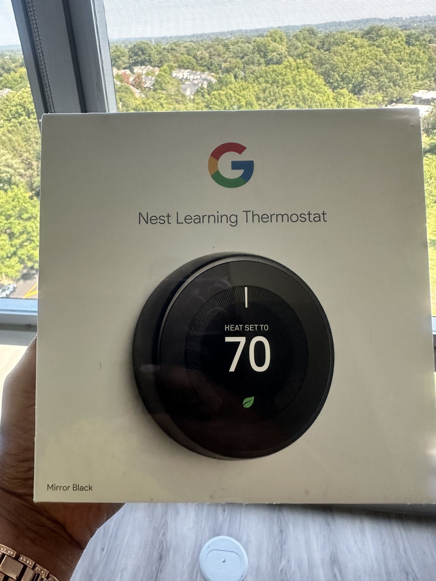 Google Learning Thermostat Model A0013 Mirror Black