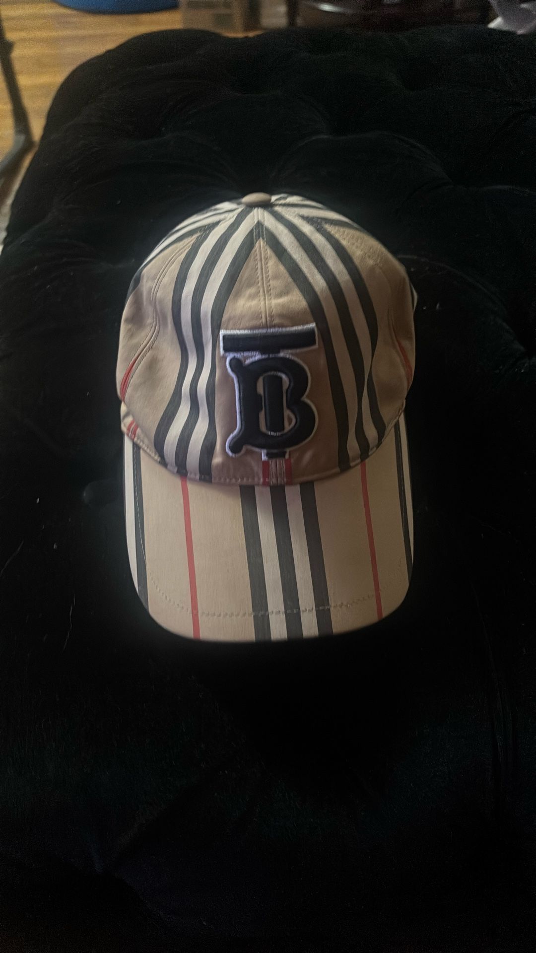 Burberry Vintage Check Cotton Monogram Motif Baseball Cap Beige (pick Up Only)
