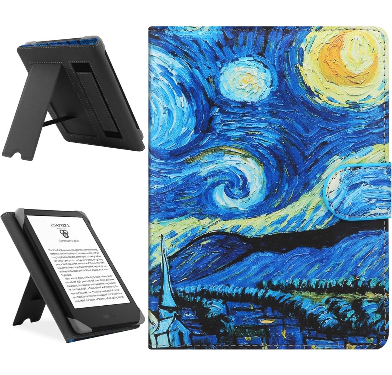 Universal Case Compatible with 6.8" Kindle Paperwhite/6" All-New Kindle 2022&2019/Kobo Clara HD/Kobo Clara 2E Leather Stand Cover for 6-6.8'' Pocketbo