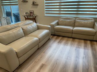 Two El Dorado Leather Power Reclining Sofas