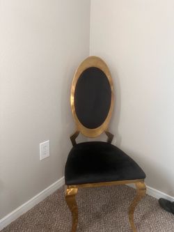 Black Velvet Gold Frame Accent Chair