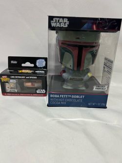 Star Wars Galerie Ceramic Boba Fett goblet and Funko pop