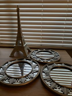 Decorative Eiffel Tower For Desk And Mirror Set