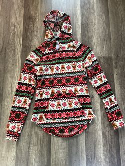 NO BOUNDARIES Red and green Christmas hoodie sizeXS #135