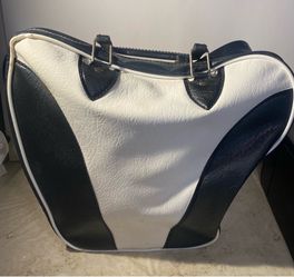 Vintage Black and White Bowling Ball Bag