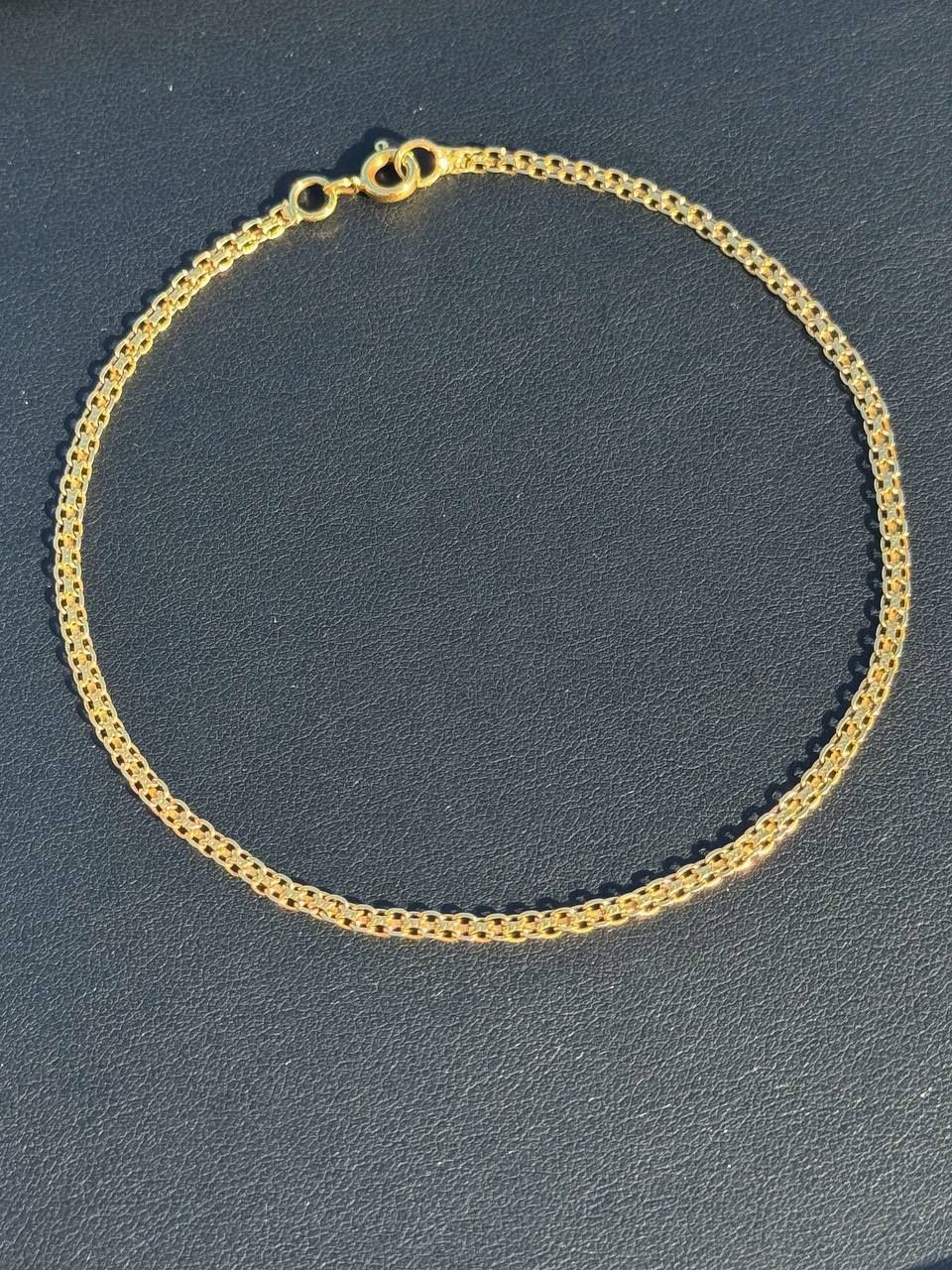18k solid yellow gold 10 inches anklet bracelet