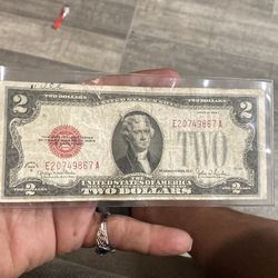 1928 series G  Two Dollar Red Seal Bill