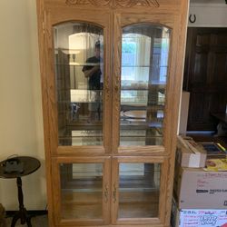 Oak Curio Cabinet 