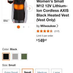 Milwaukee Axis M12 Women’s Heated Axis Vest 