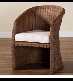 bali & pari Memphis Peanut Brown Rattan Arm Chair