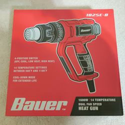 BAUER 1600W Variable Temp Heat Gun (Model 1825E-B) - NEW!