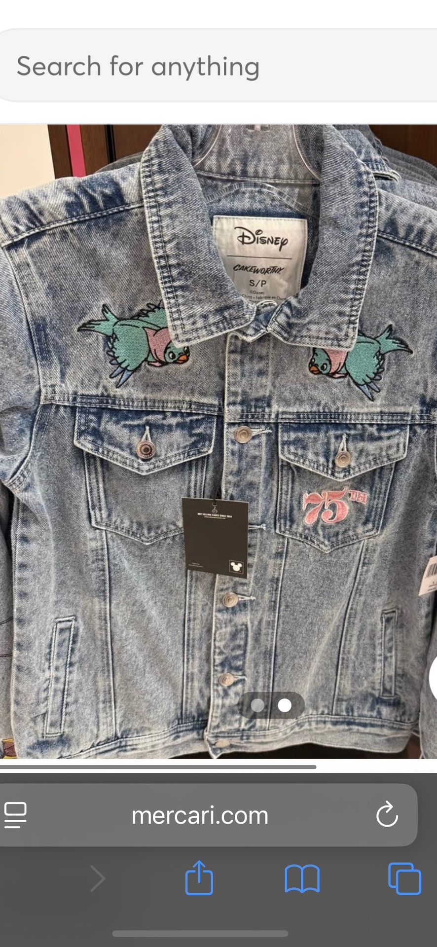 Disney Parks Disneyland Cinderella 75th Anniversary Jean Jacket