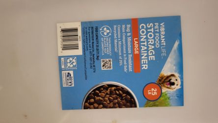 Vibrant Life Large Pet Food Storage Container 25 lb
