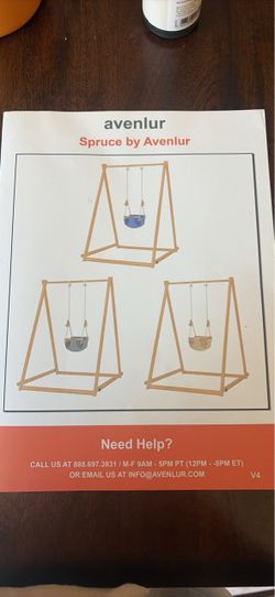 Avenlur Spruce Baby Swing Set Instruction Manual