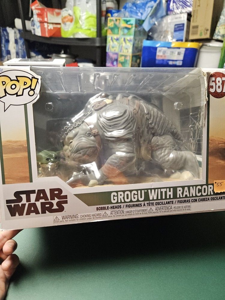 New Unopened Star Wars Funko Pop Grogu With Rancor