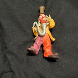 Vintage Clown Wooden Figurine