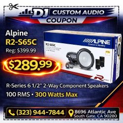 Alpine R-Series Car Speakers 1-Set 6 1/2 Inch Component Speaker System 300 Watts R2-S65C 🚨 Payment Options Available 🚨 No Credit Needed 🚨 