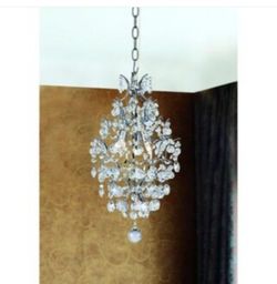 3-Light Chrome Branches Pendant with Crystals