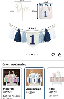 Baby First Birthday Decoration Set Navy Blue